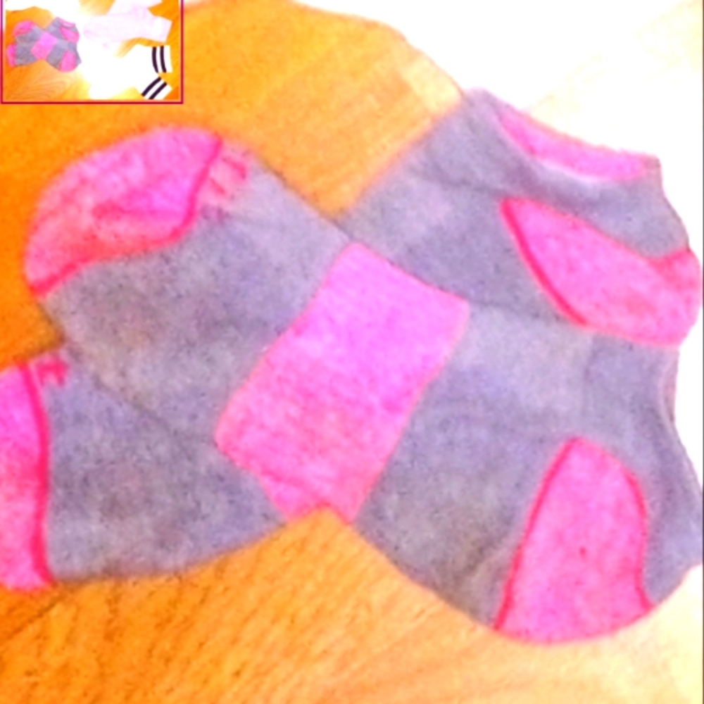 Pink/ Gray Gym Socks.  . PO